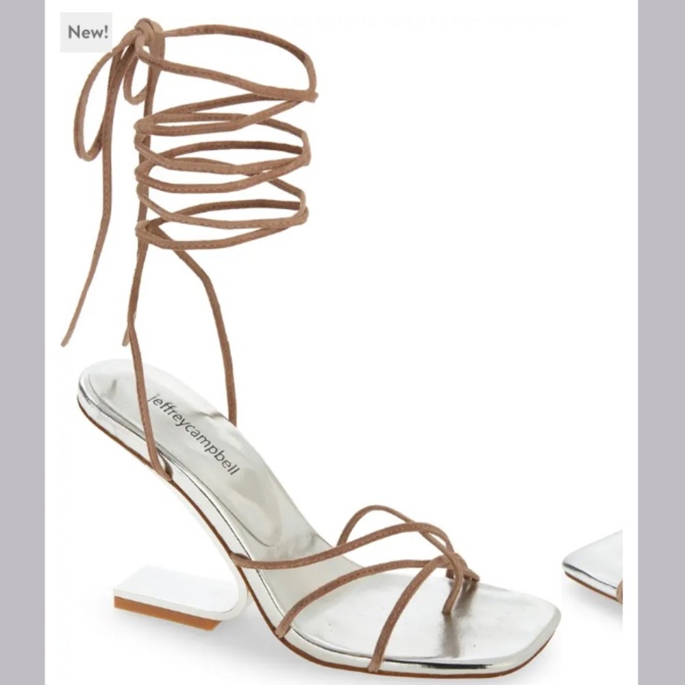 Jeffrey Campbell Bijoux ankle tie wedge sandals heels size 8.5